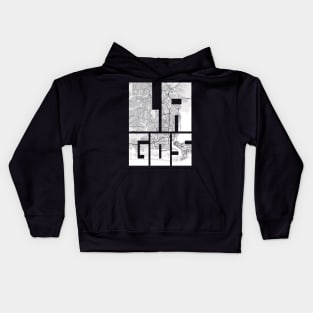 Lagos, Nigeria City Map Typography - Light Kids Hoodie